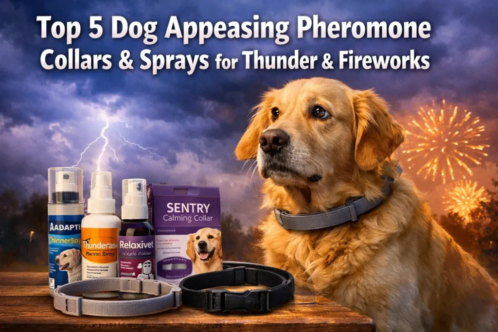 Top 5 Dog Appeasing Pheromone Collars & Sprays for Thunder & Fireworks
